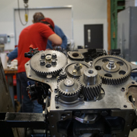 gears in a diesel workshop