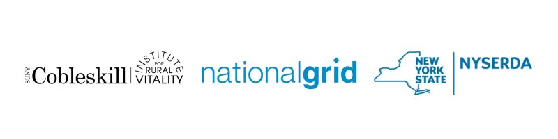 SUNY Cobleskill IRV, National Grid and NYSERDA Logos